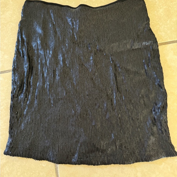 Tart Black Sequin Mini Skirt S NWT - Picture 3 of 5